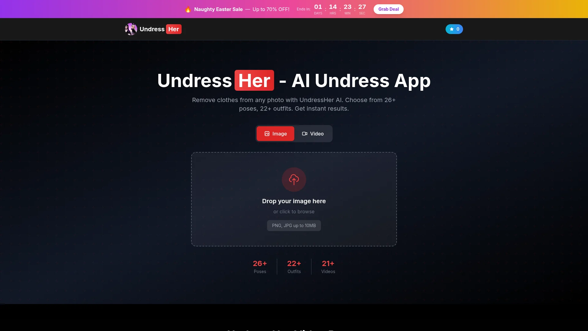 UndressHer — выбор поз и нарядов